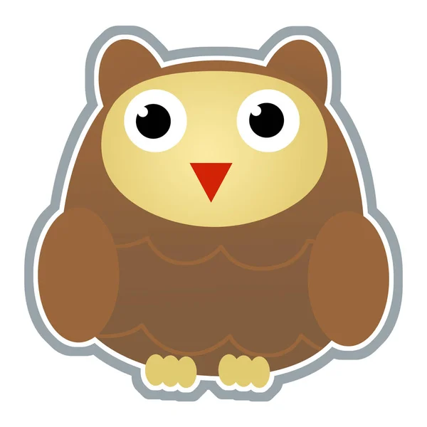 Cartoon Funny Bird Owl Flying Isolated Illustration Children — Stock Photo, Image