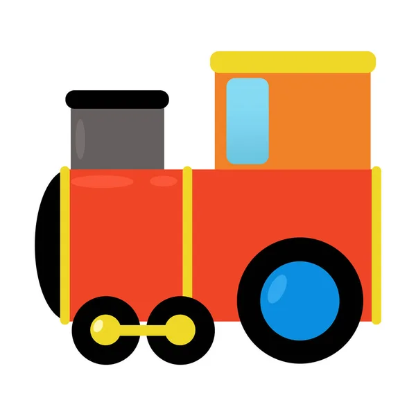 Cartoon Eisenbahn Spielzeugfahrzeug Oder Karikatur Isolierte Illustration Für Kinder — Stockfoto