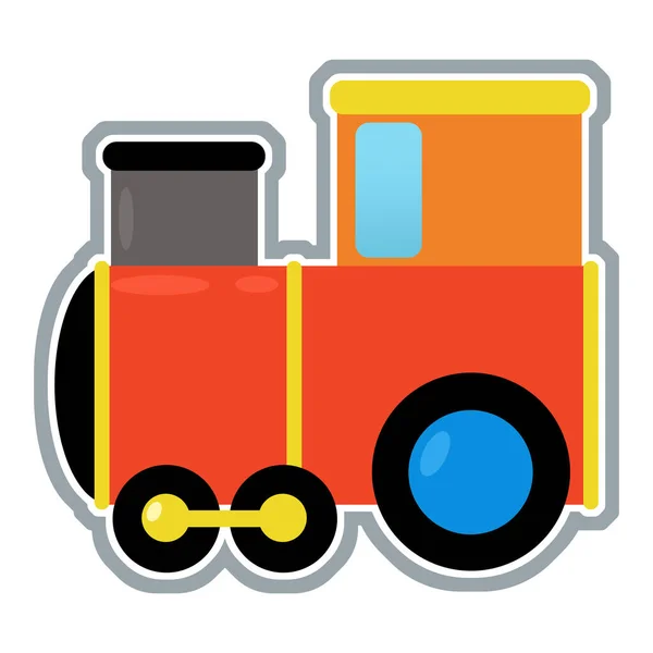 卡通火车玩具车或漫画为孩子们提供的孤立的插图 — 图库照片