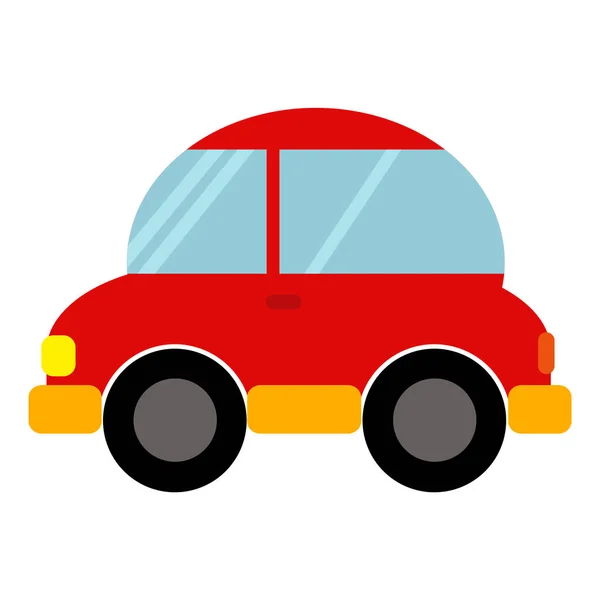 Cartoon Funny City Car Small Sedan Isolated Illustration Kids — Stock Photo, Image