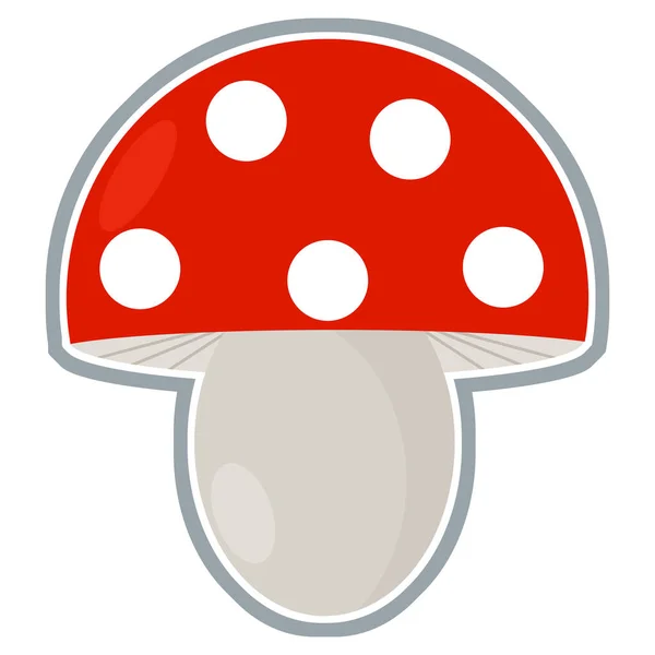 Cartoon Forest Element Mushroom White Background Illustration Kids — Stock Photo, Image