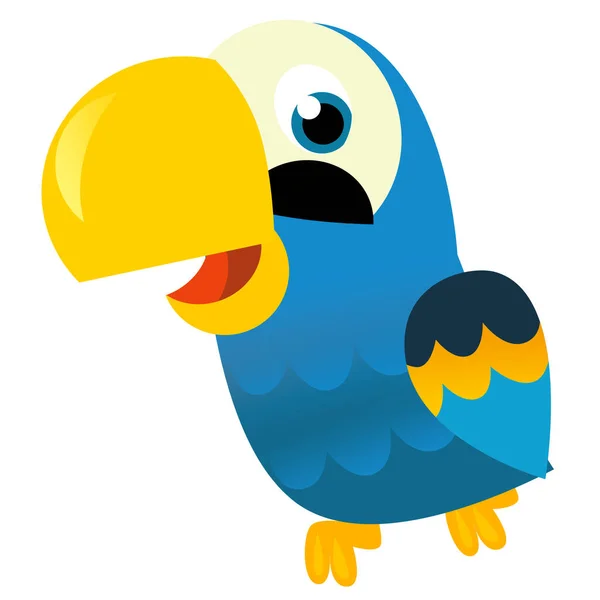 Cartoon Tier Vogel Papagei Auf Weißem Hintergrund Illustration Für Kinder — Stockfoto