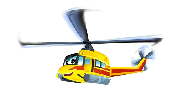 Helicóptero Ambulancia Dibujos Animados Ilustración Aislada Para Niños — Foto de Stock