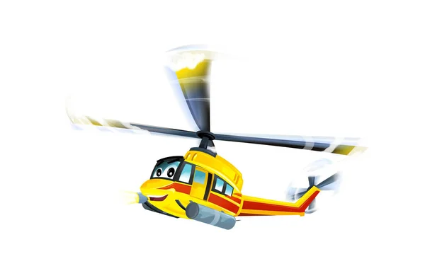 Helicóptero Ambulancia Dibujos Animados Ilustración Aislada Para Niños — Foto de Stock
