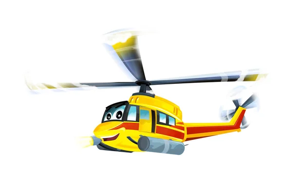 Dessin Animé Ambulance Hélicoptère Isolé Illustration Pour Les Enfants — Photo