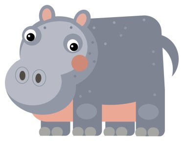 Su aygırlı karikatür sahnesi çocuklar için izole edilmiş.