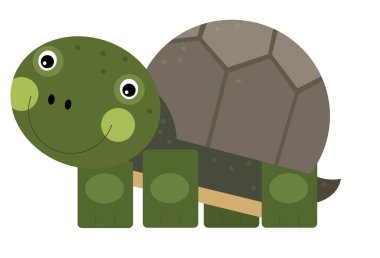 Mutlu deniz kaplumbağalı karikatür sahnesi çocuklar için izole edilmiş.