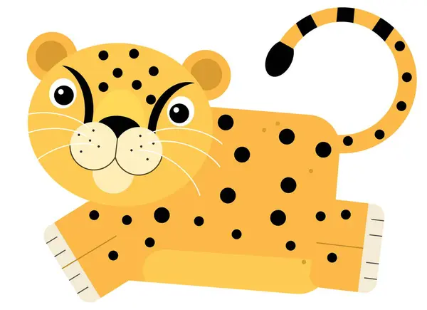 Kreslené Scény Šťastný Tropické Kočka Gepard Izolované Ilustrace Pro Děti — Stock fotografie