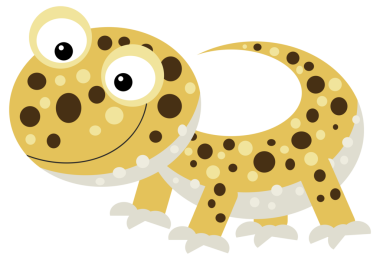 Çizgi film mutlu ve komik kertenkele kertenkele kertenkele çocuklar için görünüp gülümsüyor.