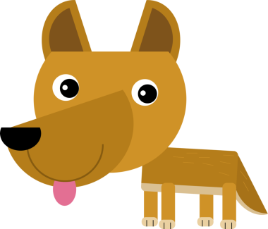 Çocuklar için beyaz arkaplanda hayvan dingosu olan Avustralya çizgi filmi sahnesi