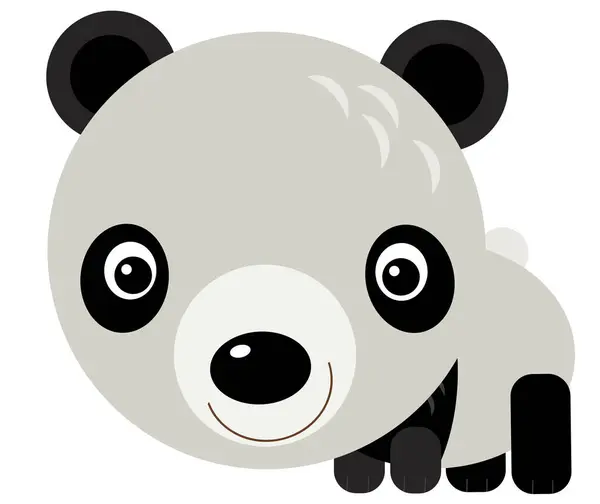 cartoon asian scene with panda bear on white background illustration for kids