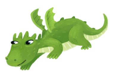 çizgi film mutlu ve komik renkli ejderha ya da dinazor çocuklar için izole edilmiş çizimler