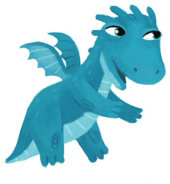 çizgi film mutlu ve komik renkli ortaçağ ejderhası veya dinozor dinosu çocuklar için izole edilmiş bir illüstrasyon