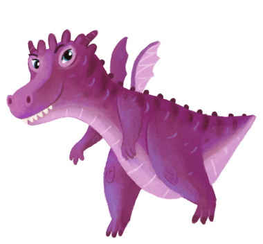 çizgi film mutlu ve komik renkli ortaçağ ejderhası veya dinozor dinosu çocuklar için izole edilmiş bir illüstrasyon