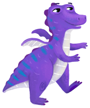 çizgi film mutlu ve komik renkli ortaçağ ejderhası veya dinozor dinosu çocuklar için izole edilmiş bir illüstrasyon