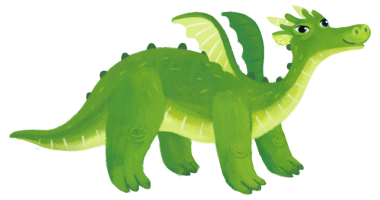 çizgi film mutlu ve komik renkli ortaçağ ejderhası veya dinozor dinosu çocuklar için izole edilmiş bir illüstrasyon