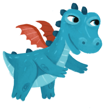 çizgi film mutlu ve komik renkli ortaçağ ejderhası veya dinozor dinosu çocuklar için izole edilmiş bir illüstrasyon