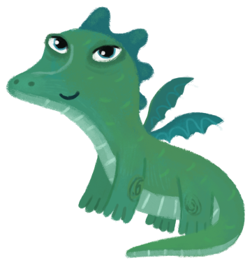 çizgi film mutlu ve komik renkli ortaçağ ejderhası veya dinozor dinosu çocuklar için izole edilmiş bir illüstrasyon