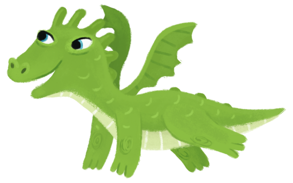 çizgi film mutlu ve komik renkli ortaçağ ejderhası veya dinozor dinosu çocuklar için izole edilmiş bir illüstrasyon