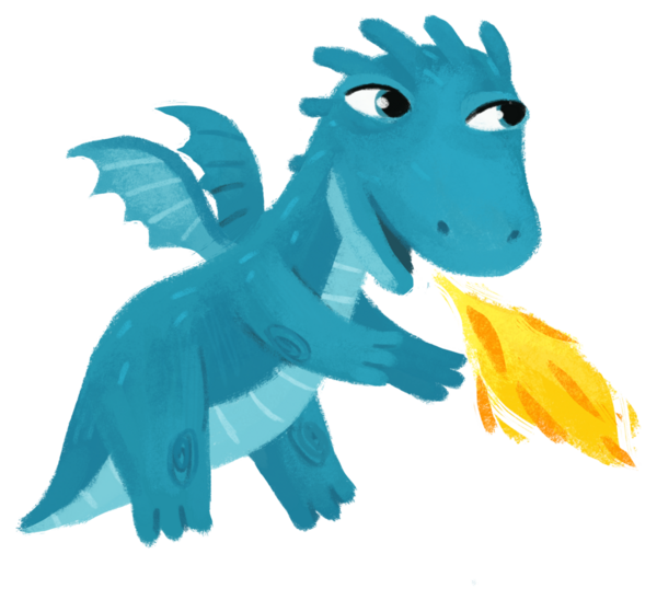 çizgi film mutlu ve komik renkli ortaçağ ejderhası veya dinozor dinosu çocuklar için izole edilmiş bir illüstrasyon