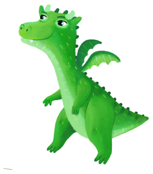 çizgi film mutlu ve komik renkli ortaçağ ejderhası veya dinozor dinosu çocuklar için izole edilmiş bir illüstrasyon