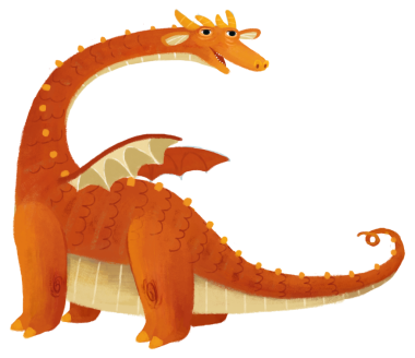 çizgi film mutlu ve komik renkli ortaçağ ejderhası veya dinozor dinosu çocuklar için izole edilmiş bir illüstrasyon