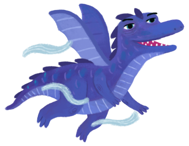 çizgi film mutlu ve komik renkli ortaçağ ejderhası veya dinozor dinosu çocuklar için izole edilmiş bir illüstrasyon