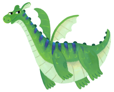 çizgi film mutlu ve komik renkli ortaçağ ejderhası veya dinozor dinosu çocuklar için izole edilmiş bir illüstrasyon