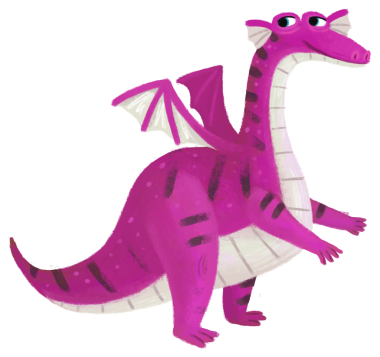 çizgi film mutlu ve komik renkli ortaçağ ejderhası veya dinozor dinosu çocuklar için izole edilmiş bir illüstrasyon