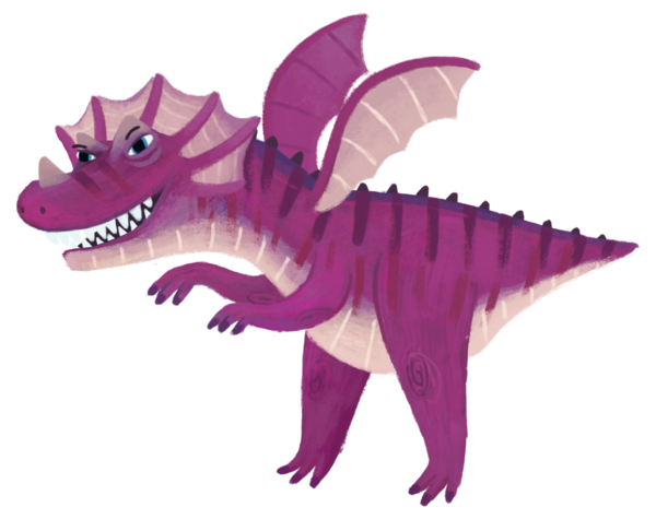 çizgi film mutlu ve komik renkli ortaçağ ejderhası veya dinozor dinosu çocuklar için izole edilmiş bir illüstrasyon