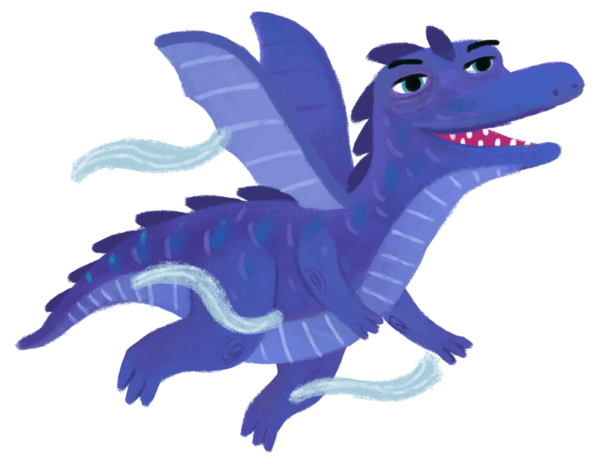 çizgi film mutlu ve komik renkli ortaçağ ejderhası veya dinozor dinosu çocuklar için izole edilmiş bir illüstrasyon