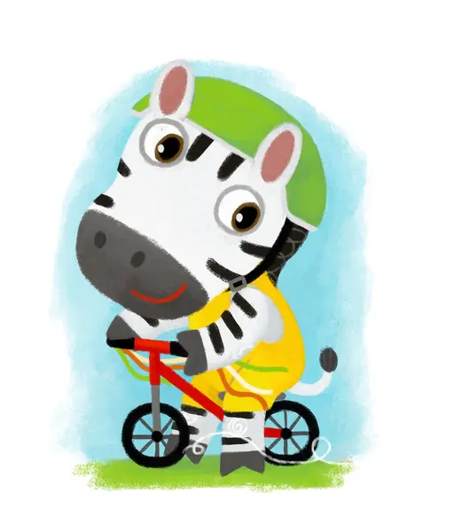 Cartoon Scene Met Wild Dier Zebra Paard Doen Dingen Als — Stockfoto