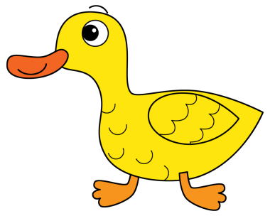 Çizgi filmdeki mutlu çiftlik hayvanı neşeli ördek kuşu çocuklar için çizim yaparak izole bir zemin hazırlıyor.