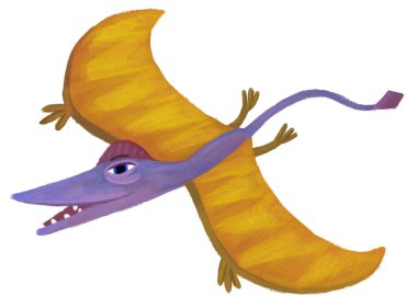 çizgi film mutlu ve komik renkli tarih öncesi dinozor rhamorhynchus çocuğu hayvanlara işaret eden ve okul kitaplarını okuyan çocuklar için izole edilmiş bir resimdir.