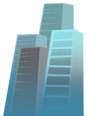 Modern gökdelenli karikatür sahnesi çocuklar için beyaz arkaplan resimlerine izole edilmiş