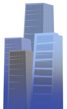 Modern gökdelenli karikatür sahnesi çocuklar için beyaz arkaplan resimlerine izole edilmiş