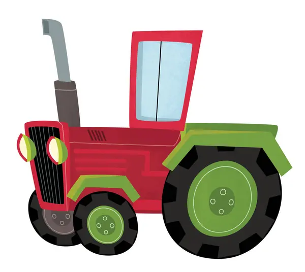 stock image cartoon farm ranch car farm ranch vehicle tractor transportation isolated background illustration for children