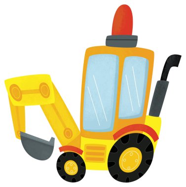 cartoon scene with heavy duty car truck transportation vehicle for construction site isolated illustration for children clipart