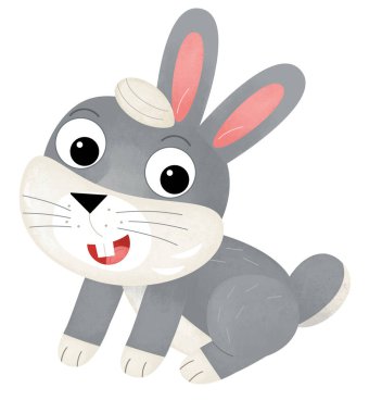 Çizgi film tavşanı ya da Paskalya tavşanı ormanları ya da çocuklar için izole edilmiş çiftlik hayvanları.