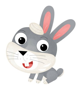 Çizgi film tavşanı ya da Paskalya tavşanı ormanları ya da çocuklar için izole edilmiş çiftlik hayvanları.