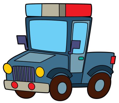 off road polis aracı boyama sayfası çocuklar için izole illüstrasyon