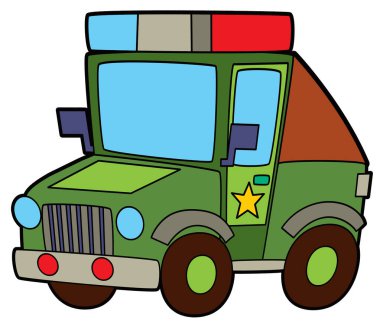 off road polis aracı boyama sayfası çocuklar için izole illüstrasyon