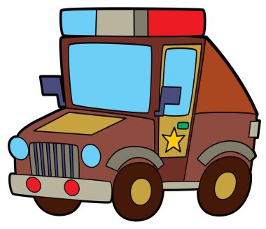 off road polis aracı boyama sayfası çocuklar için izole illüstrasyon