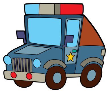 off road polis aracı boyama sayfası çocuklar için izole illüstrasyon