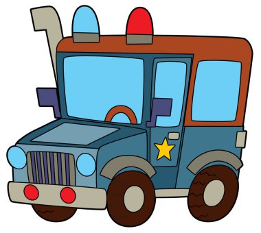 off road polis aracı boyama sayfası çocuklar için izole illüstrasyon