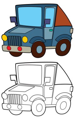 off road polis aracı boyama sayfası çocuklar için izole illüstrasyon