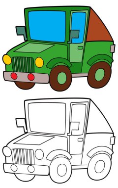 off road polis aracı boyama sayfası çocuklar için izole illüstrasyon