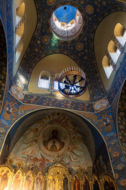 Saint Nicholas Ortodoks Katedrali sıcak bir kış güneşi altında, Nice, Fransa
