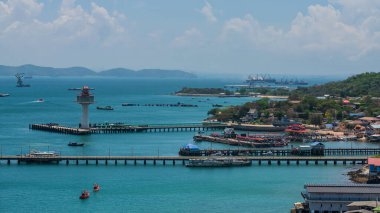 Koh Sichang, Siracha, Chonburi, Tayland havadan görünüşü..