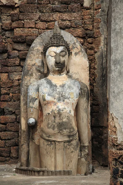 Ruin Antika Buddha Staty Vid Wat Phra Sri Rattana Mahathat — Stockfoto